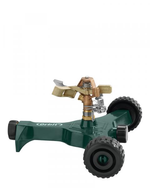 Orbit Impulse Sprinkler with Wheels, Brass