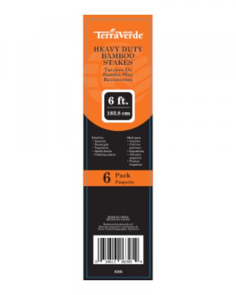 Bamboo Stakes 5 Foot Pkg of 6 Green