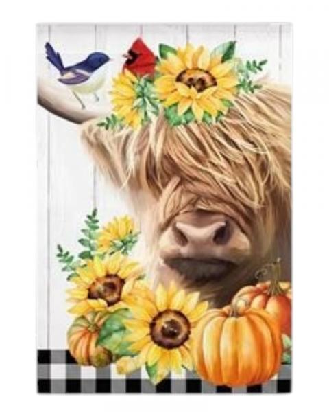 Garden Flag Happy Highland Cow