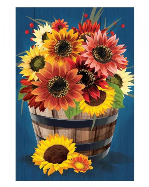 Garden Flag Barrel Of Blooms