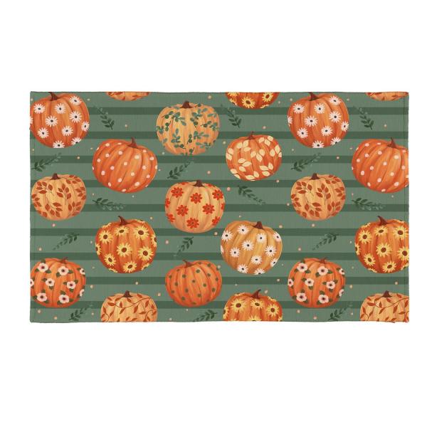 Washable Mat Harvest Pumpkins