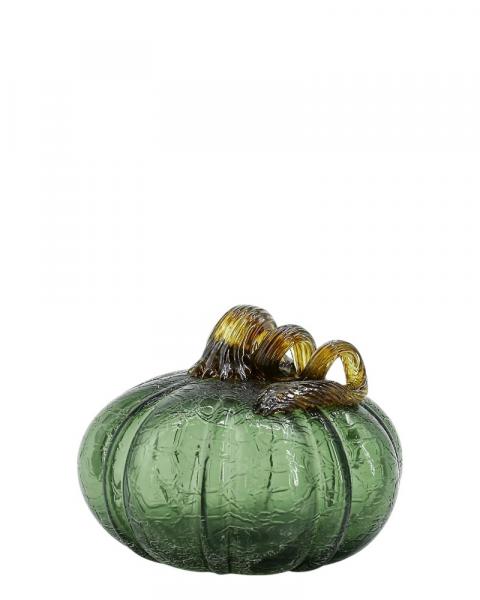 Glass Pumpkin 7.1" X 5.9" Green