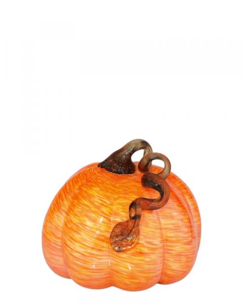 Glass Pumpkin 7.5" X 7.5" Orange