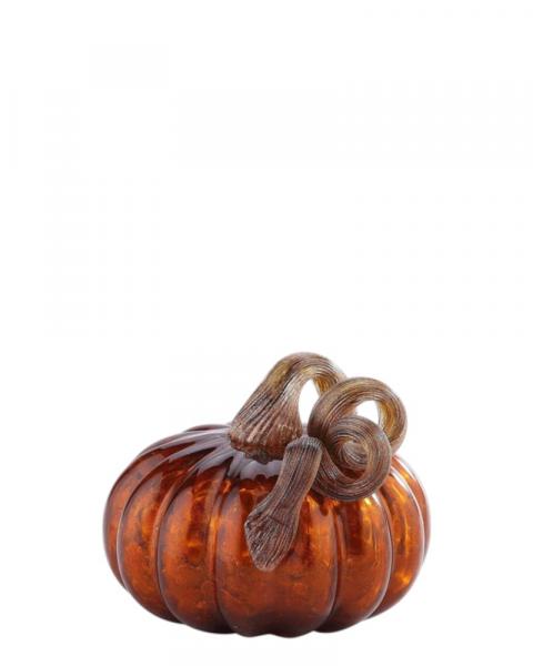 Glass Pumpkin 5.5" X 5.5" Amber