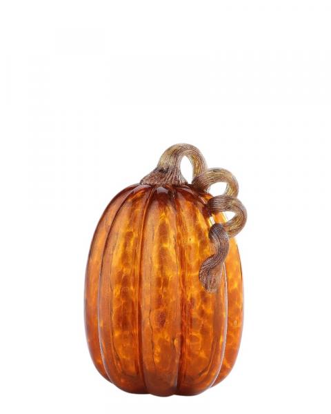 Glass Pumpkin 6" X 9.5" Amber