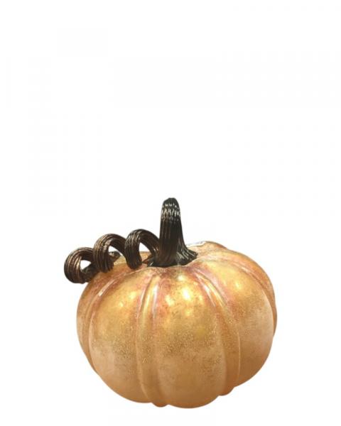 Glass Pumpkin 7" X 5.5" Orange