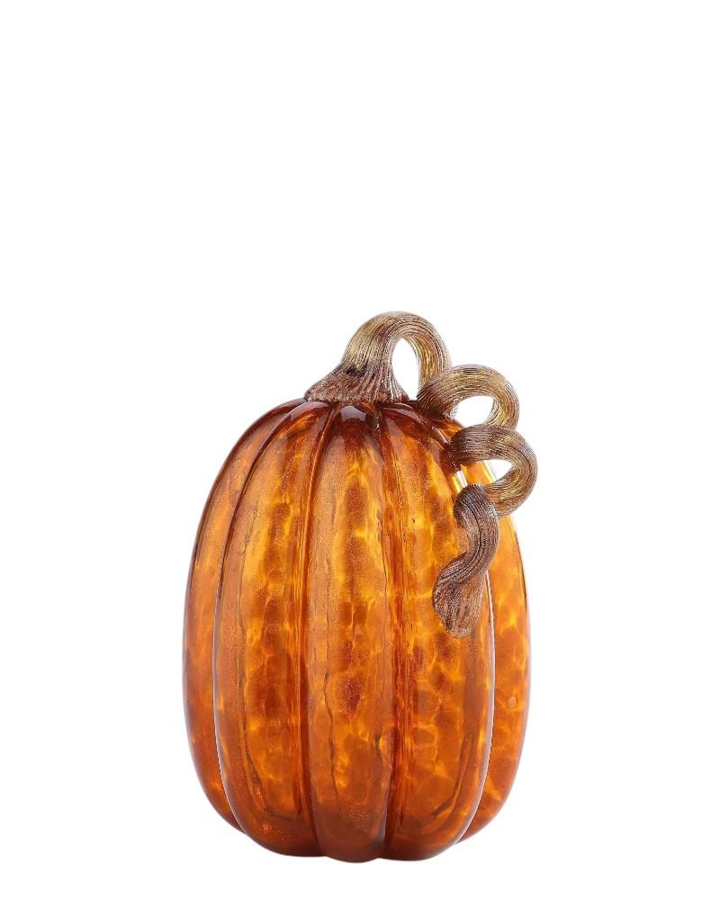 Glass Pumpkin 6" X 9.5" Amber